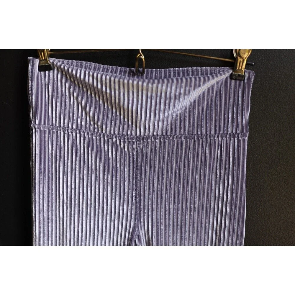 Kids Nike Velvet Purple Ribbed Velour Flare High-Waisted Pants Large